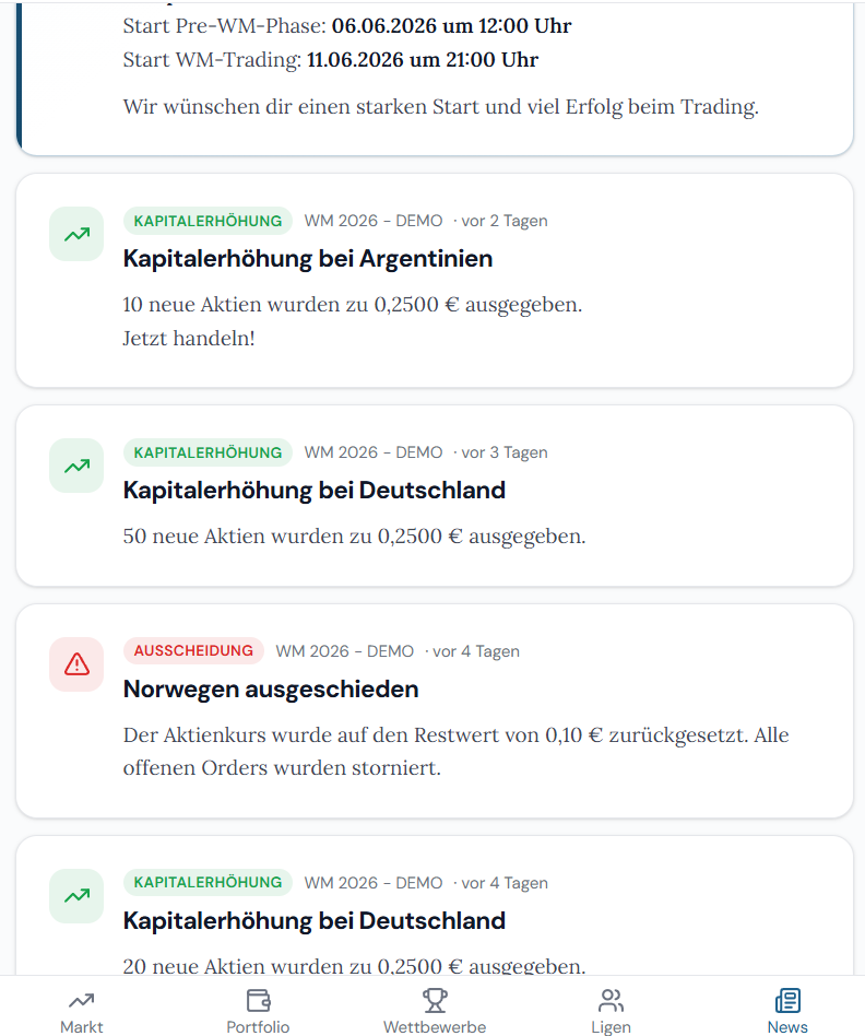 News und Marktbewegungen